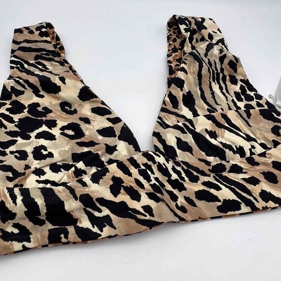 New Billabong Cheetah Print Reversible Bikini Top - Size S - Picture 2 of 5